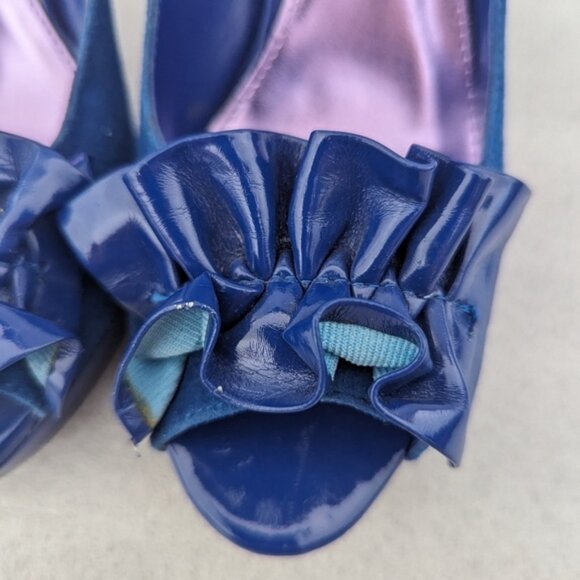 DAVID Dixon sax blue pumps heels leather suede size 8 - Picture 3 of 5